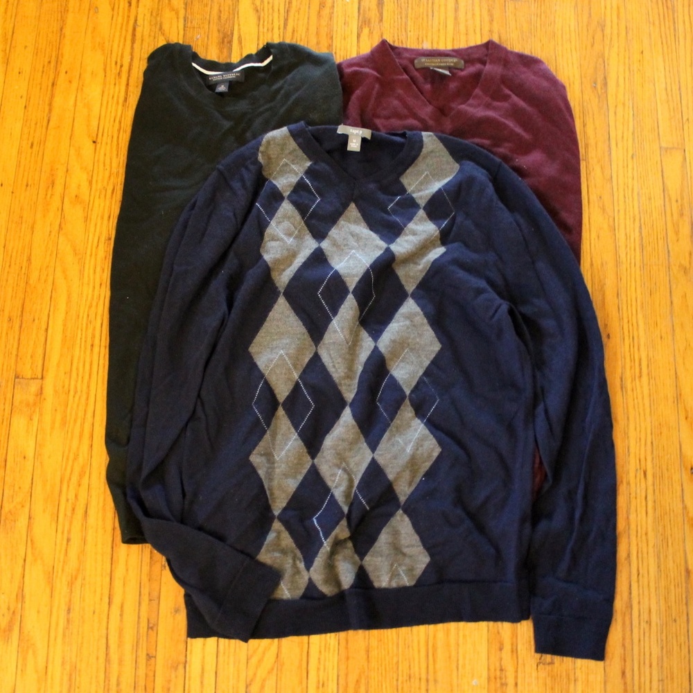 bundle of men's pullover sweaters, cotton cashmere
